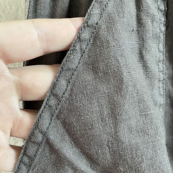 C&C Cargo Pants Womens Large Grey Linen Beach Coastal Lagenlook Pull On Jogger - Picture 4 of 10